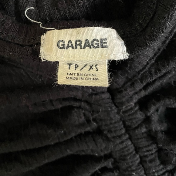 Garage black ribbed The V Ruched Tee - Picture 7 of 8